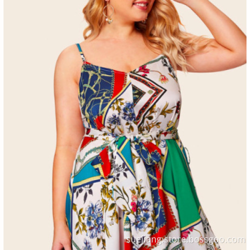European American Fashion Large Size Sling Dress
